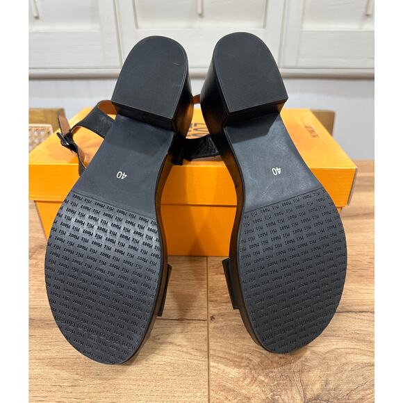 Miz Mooz NYC Gillie Block Heel Platform Sandal Black Leather Size 9/9.5 US 40 EU - Picture 11 of 13